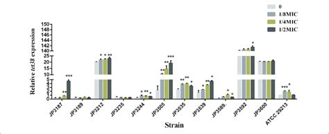 The Relative Expression Of Efflux Pump Gene Tet38 In Download