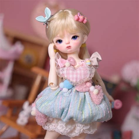 BJD Doll 6 Points SD Doll Xixi Cute Apron Movable Naked Baby Makeup