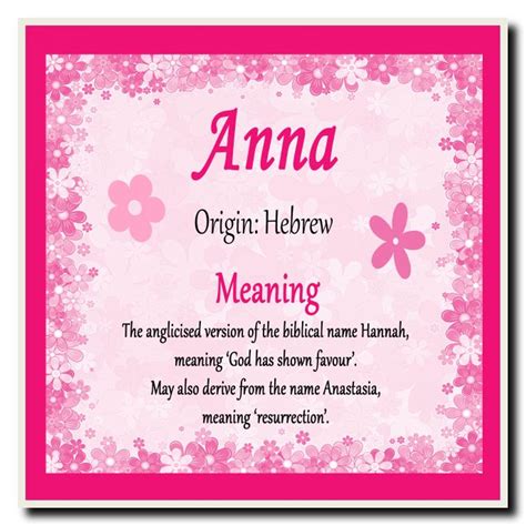 Anna Personalised Name Meaning Coaster - The Card Zoo