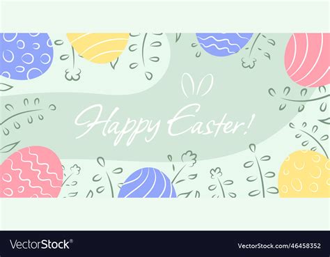 Easter holiday banner with colored and decorated Vector Image