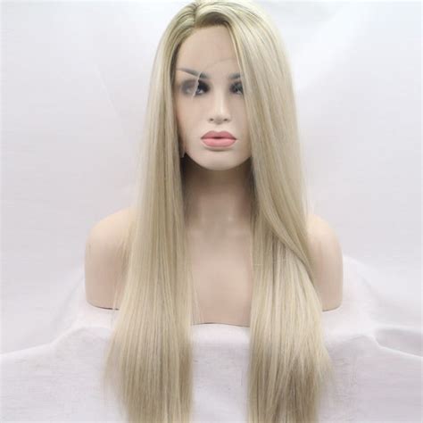 Lace Front Wig Wavy Lace Front Wig Blonde Wig With Platinum Etsy