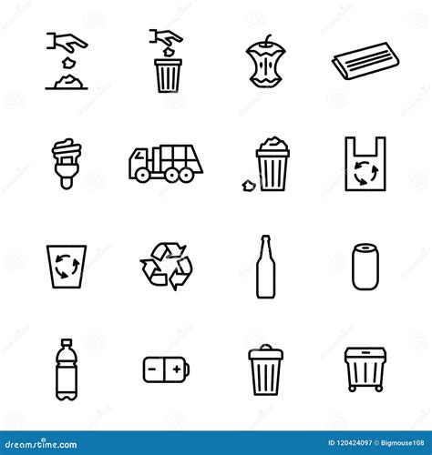 Trash Garbage Can Icon Cartoon In Black And White