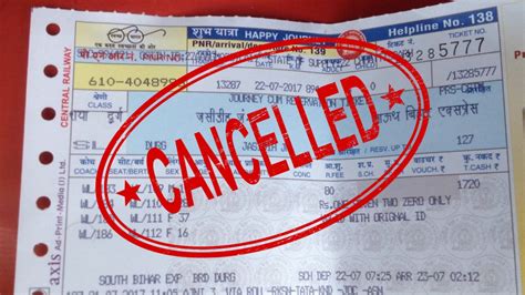 Train Ticket Cancellation Rate Increased The Rate For Canceling The