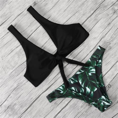 Bikini Con Estampado De Tanga Para Mujer Traje De Ba O Con Espalda