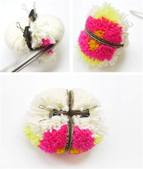 How To Pretty Flower Pom Poms Pom Pom Maker Diy Pom Pom Diy Pom Poms