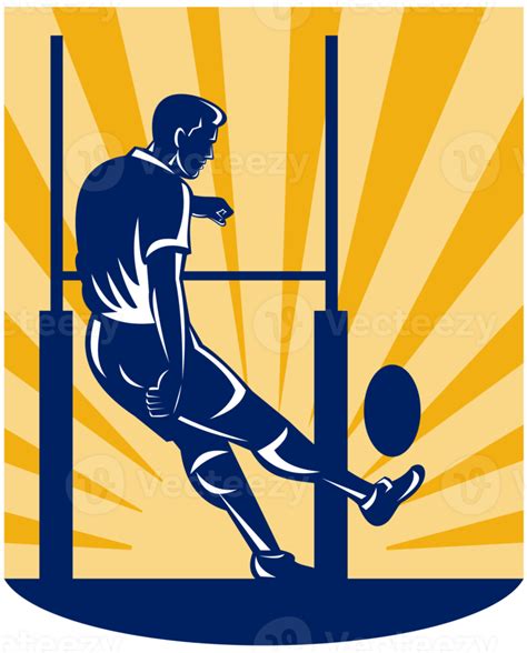 Jugador De Rugby Pateando El Poste De La Portería 12979656 Png