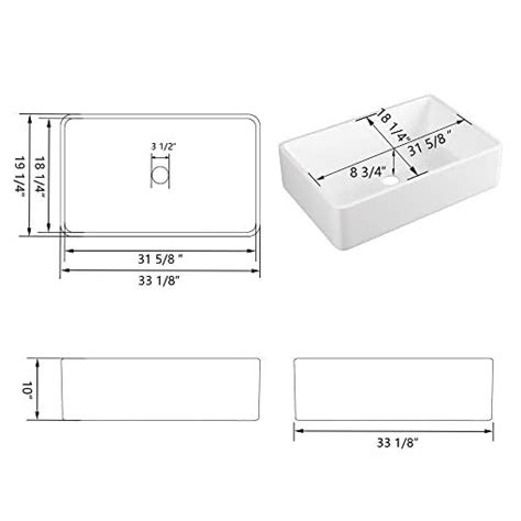 Deervalley Dv 1k119 Feast Farmhouse Kitchen Sink 33 L X 20 W Apron Front Ceramic Rectangular