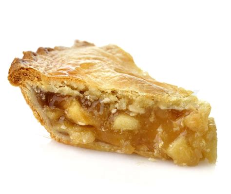 A Slice Of Apple Pie On White Background Close Up Stock Image