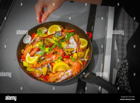 Image of ingredients a lot of paella (Spanish Stock Photo - Alamy