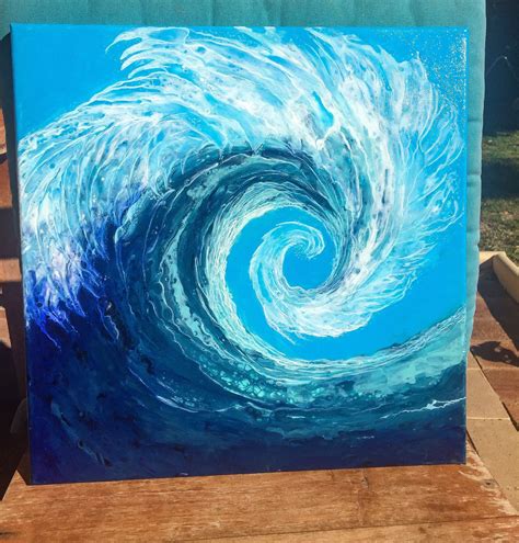 Acrylic Pour Art Artist Marie Blair Resin Art Painting Wave Art