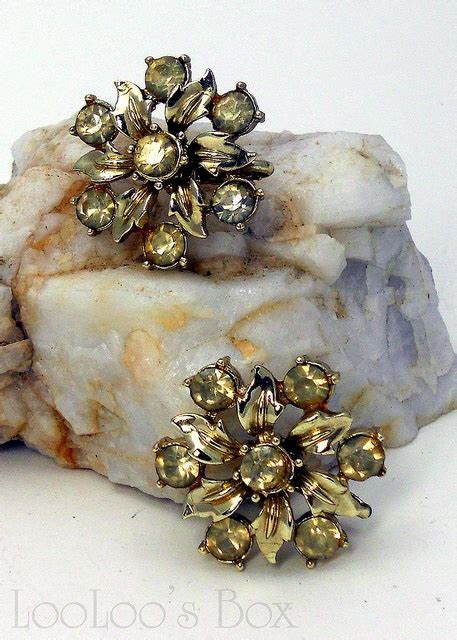 Vintage Coro Rhinestone Earrings