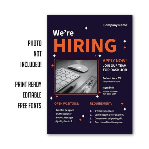 Premium Vector Hiring Flyer Design