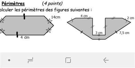 bonsoir pouvez vous m aider pour calculer le périmètre des 2 figures du