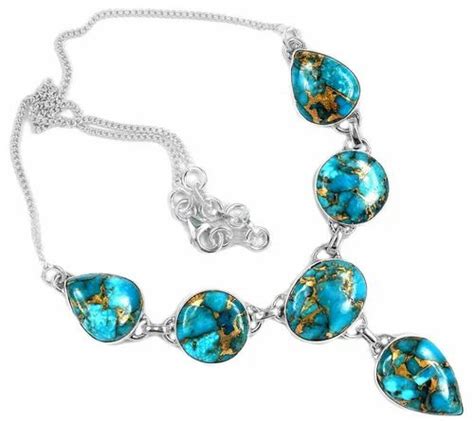 Sterling Silver India 92 5 Blue Copper Turquoise Pendants At Rs 2950