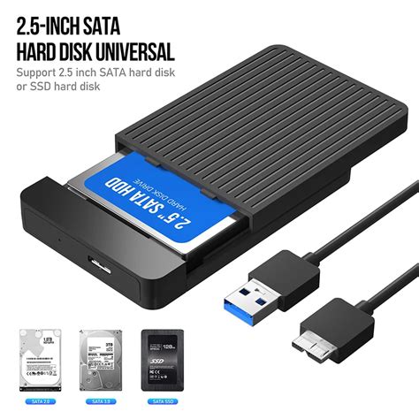 NOVO Caso HDD Gabinete Externo Para 2 5 SATA SSD HDD Disco R Gido SATA