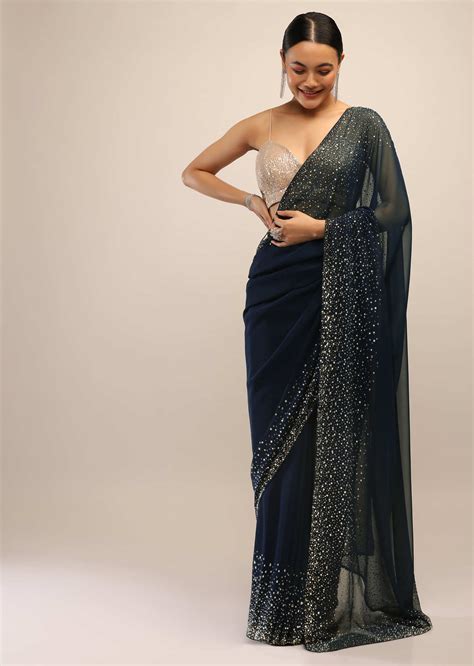 Georgette Plain Saree With Border Atelier Yuwa Ciao Jp