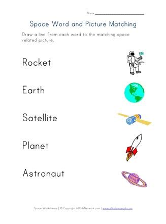 Matching Worksheets Solar System