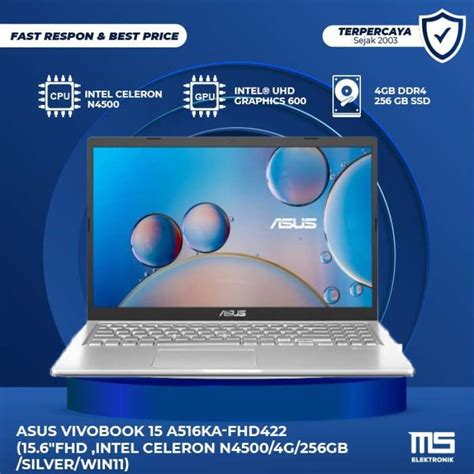 Jual ASUS VIVOBOOK 15 A516KA FHD422 15 6FHD Intel Celeron N4500 4G