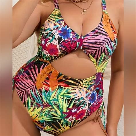 Boutique Rea Swim Tropical Plus Size Sexy Bikini Swimsuit X New