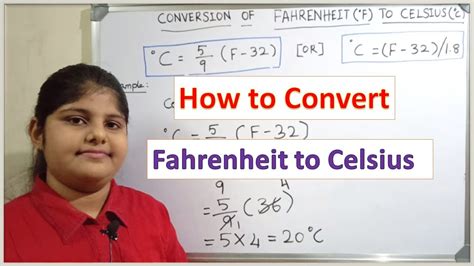 Conversion Of Fahrenheit To Celsius How To Convert Fahrenheit To Centigrade Youtube