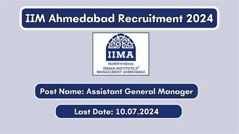 IIM Ahmedabad Recruitment 2024 Latest Assistant General Manager