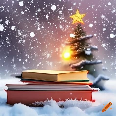 Snowy Books During Christmas On Craiyon