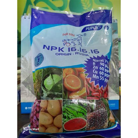 Jual Pupuk NPK 16 16 16 Biru NPK Pak Tani 50 Kg NPK Rusia Repack 1kg