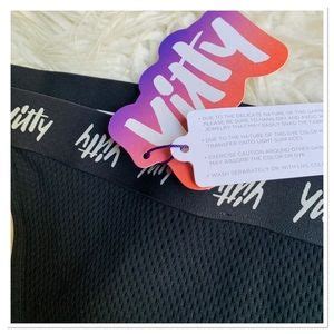 YITTY Intimates Sleepwear Yitty Major Label Smoothing Bikini Brief Black Mesh High Cut