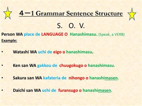 PPT - 4－ 1 Grammar Sentence Structure PowerPoint Presentation, free download - ID:3218859