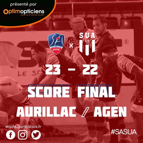 Stade Aurillacois Cantal Auvergne On Twitter SASUA Le Score Final