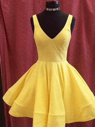 Homecoming Dresses Knee Length Yellow Homecoming Dresses Hoco Dresses