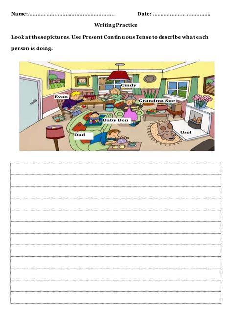 Writing Practice 02 Present Continuous Writing Acivities