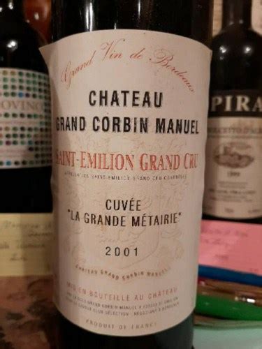 Ch Teau Grand Corbin Manuel Cuv E La Grande Metairie Saint Emilion