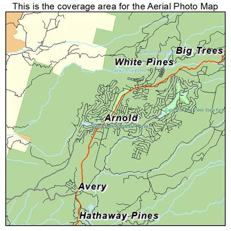 Aerial Photography Map of Arnold, CA California