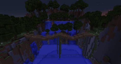 Waterfall With Villages And Landscape Minecraft Map