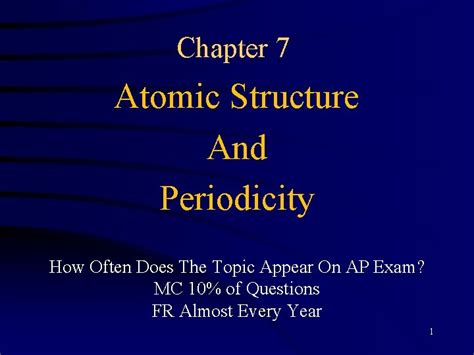 Chapter 7 Atomic Structure And Periodicity How Often