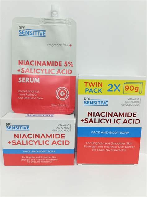 Dr Sensitive Niacinamide Salicylic Acid Face And Body Bar Soap G