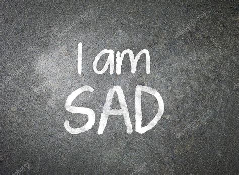 I Am Sad Handwritten With White Chalk On A Blackboard — Stock Photo