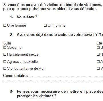 Questionnaires sur le sexisme et les violences Gagner l égalité