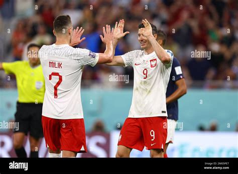 Arkadiusz Milik Robert Lewandowski During The FIFA World Cup Qatar