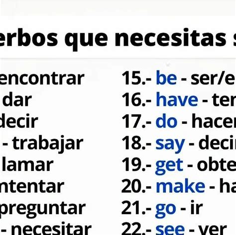 Aprendemos Ingl S On Instagram Aprende Los Verbos En Ingl S Ingles