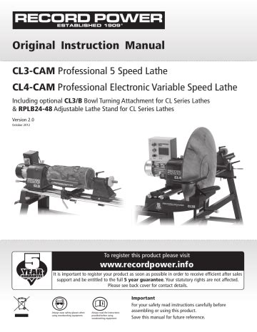 Record Power CL3 CAM Original Instruction Manual Manualzz