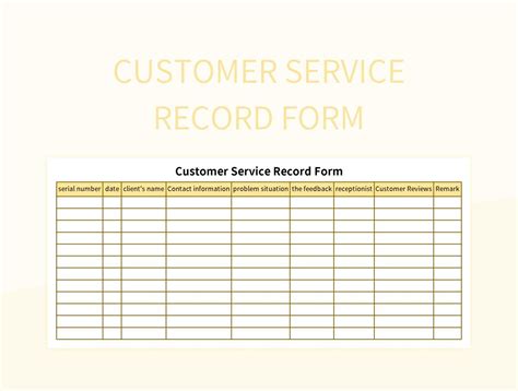 Free Service Records Templates For Google Sheets And Microsoft Excel