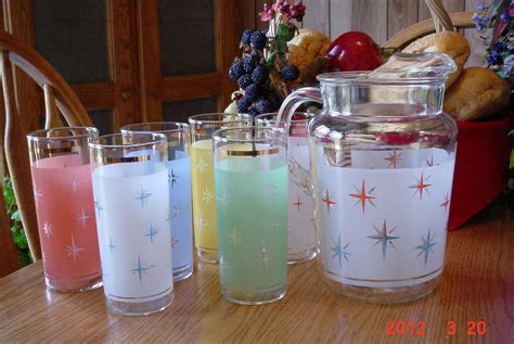 1950s Atomic Starburst Drinking Glasses Etsy