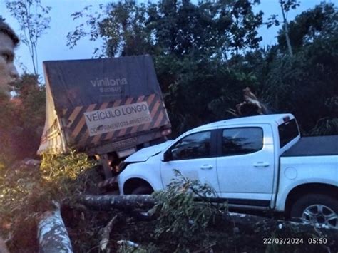 VÍDEOS Carreta capota após ser atingida por árvore na BR435 entre