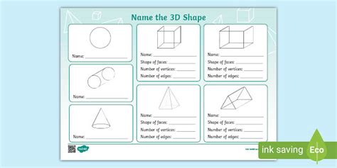 Name The 3d Shape Worksheet Year 2 Maths Teacher Made Worksheets Library