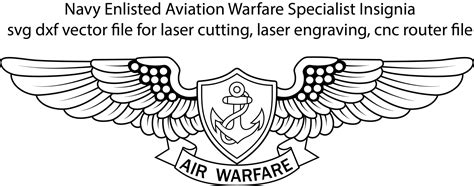 Artstation Navy Enlisted Aviation Warfare Specialist Insignia Svg Dxf