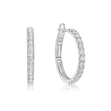 Round Brilliant Cut Diamond Hoop Earrings - Diamonds International