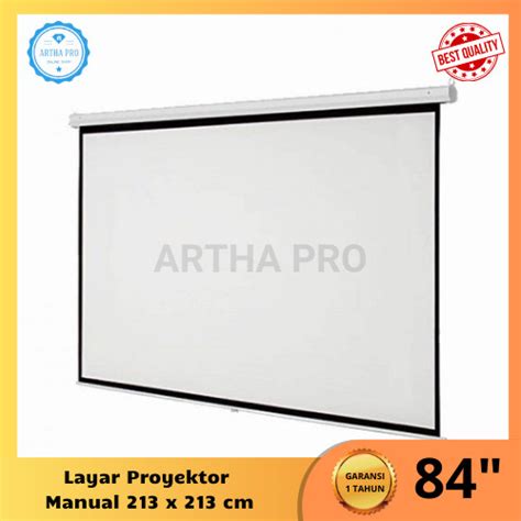 Jual Layar Proyektor Gantung Manual 84 Screen Wall 84 Inchi