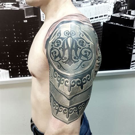 Armor Coverup Tattoo By Gollandetsart Cool Shoulder Tattoos